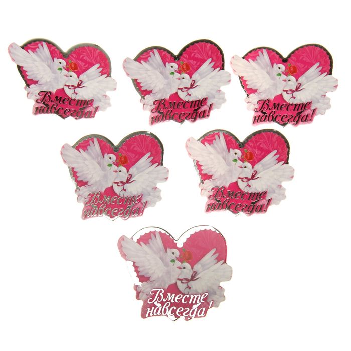 Топер-декор на прищепке «Голуби», набор 6 шт , 6,8 × 5,5 см