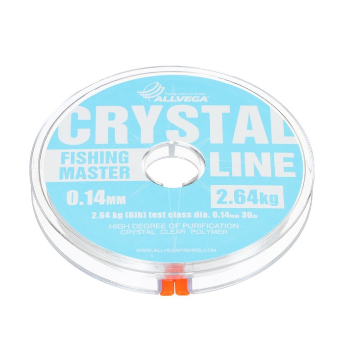 фото Леска монофильная allvega fishing master crystal, диаметр 0.14 мм, тест 2.64 кг, 30 м