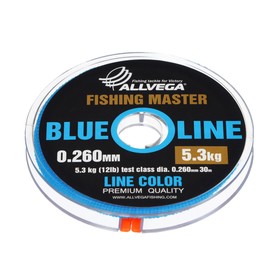 Леска монофильная ALLVEGA "Fishing Master" 30м 0,260мм, 5,3кг, голубая