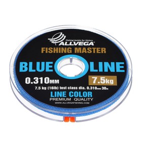Леска монофильная ALLVEGA "Fishing Master" 30м 0,310мм, 7,5кг, голубая