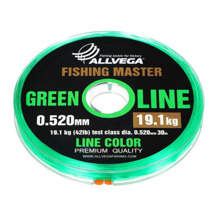 фото Леска монофильная allvega "fishing master" 30м 0,520мм, 19,1кг, зеленая