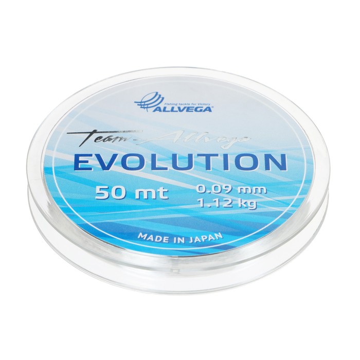 фото Леска монофильная allvega evolution, диаметр 0.09 мм, тест 1.12 кг, 50 м, прозрачная