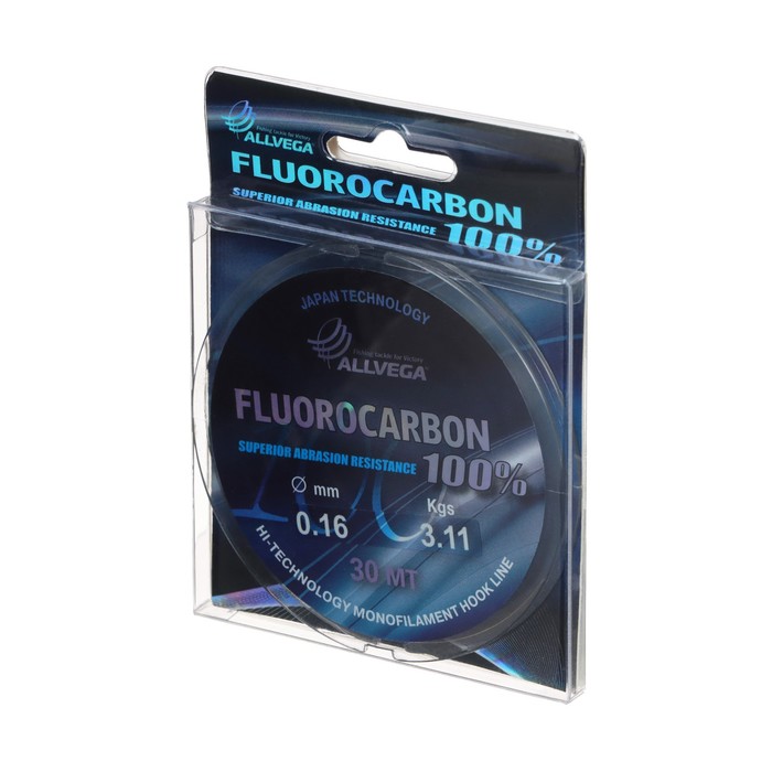 

Леска монофильная ALLVEGA FX Fluorocarbon 100%, диаметр 0.16 мм, тест 3.11 кг, 30 м, прозрачная