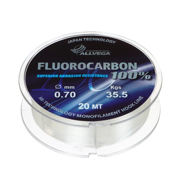 фото Леска монофильная allvega "fx fluorocarbon 100%" 20м 0,70мм, 35,5кг, флюорокарбон 100%