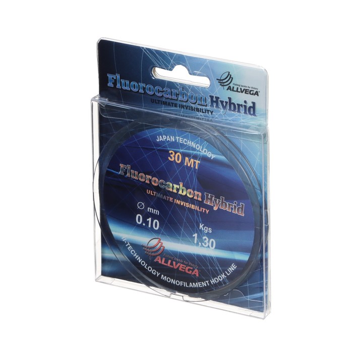 

Леска монофильная ALLVEGA Fluorocarbon Hybrid, диаметр 0.10 мм, тест 1.30 кг, 30 м, флюорокарбон 65%