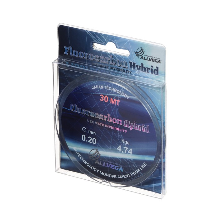 

Леска монофильная ALLVEGA Fluorocarbon Hybrid, диаметр 0.20 мм, тест 4.74 кг, 30 м, флюорокарбон 65%