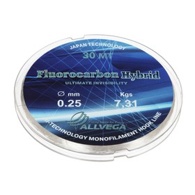 

Леска монофильная ALLVEGA "Fluorocarbon Hybrid" 30м 0,25мм, 7,31кг, флюорокарбон 65%