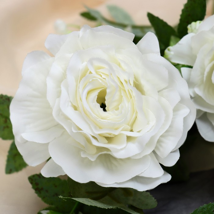 Цветы искусственные "Роза галант" 8х62 см, белый