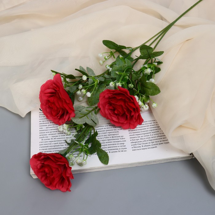 Цветы искусственные Роза галант 8х62 см, красный цветы искусственные роза пионовидная галант 7х61 см белый