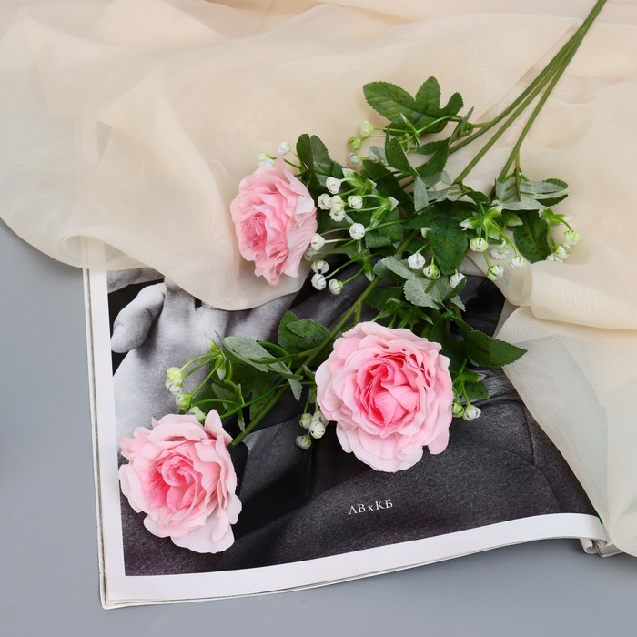 Цветы искусственные Роза галант 8х62 см, розовый цветы искусственные роза очарование 6х77 см розовый