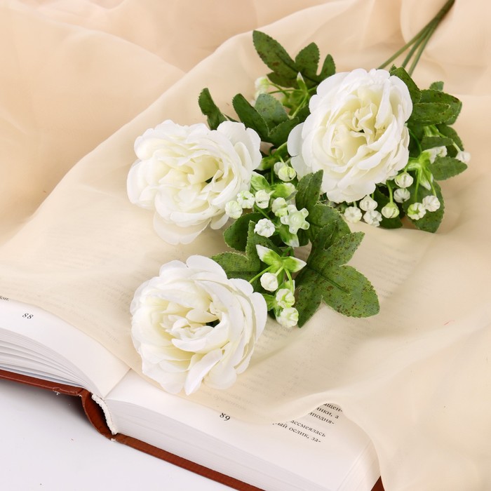 Цветы искусственные Роза Амория 7х62 см, белый цветы искусственные роза глория 9х60 см белый