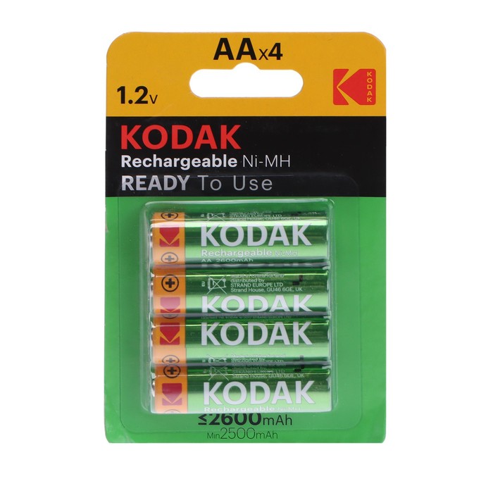 Аккумулятор Kodak, Ni-Mh, AA, HR6-4BL, 2600 мАч, блистер, 4 шт.