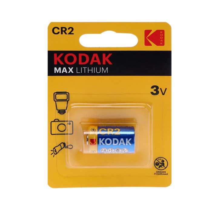 Батарейка литиевая Kodak Max, CR2 (KCR2-1, CR17355)-1BL, блистер, 1 шт. батарейка литиевая kodak max cr2450 1bl 3в блистер 1 шт