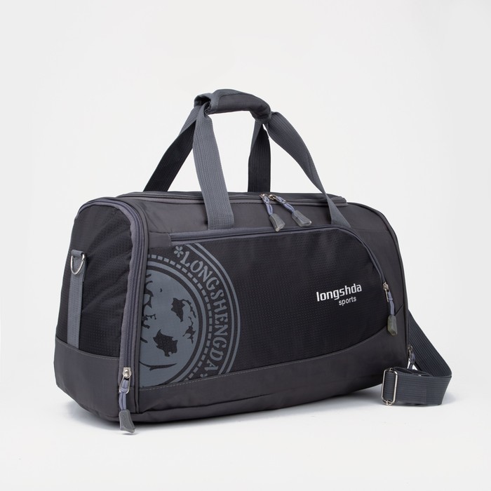 фото Сумка спортивная на молнии, отдел для обуви, наружный карман, цвет чёрный