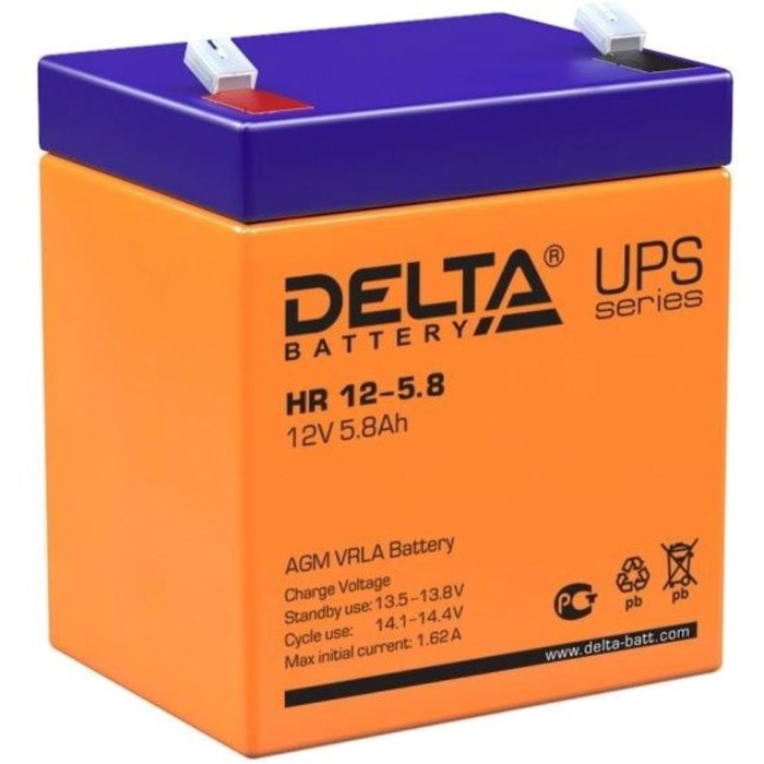

Батарея для ИБП Delta HR 12-5,8, 12 В, 5,8 Ач