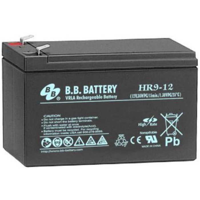 Батарея для ИБП BB HR 9-12, 12 В, 9 Ач cyberpower аккумуляторная батарея ss rс 12 9 12 в 9 ач