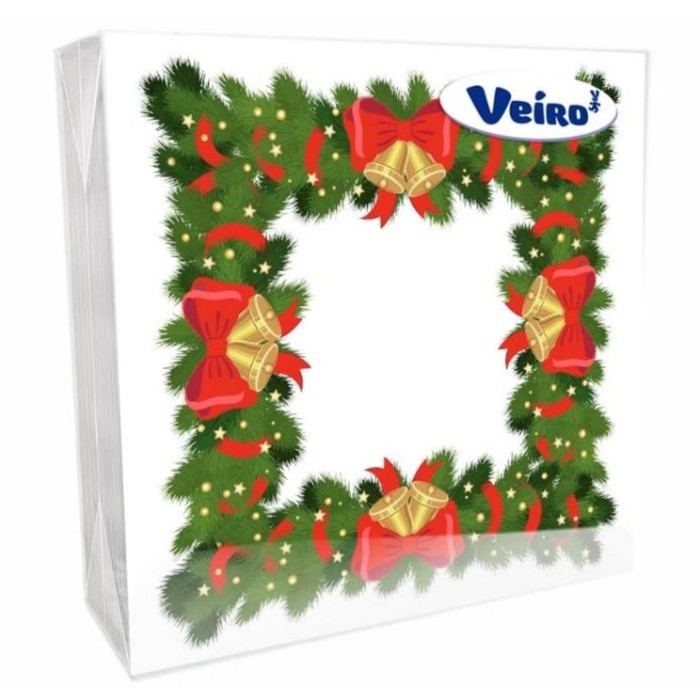 Салфетки бумажные Linia Veiro «Зима. Омела» 3 слоя, 20 листов