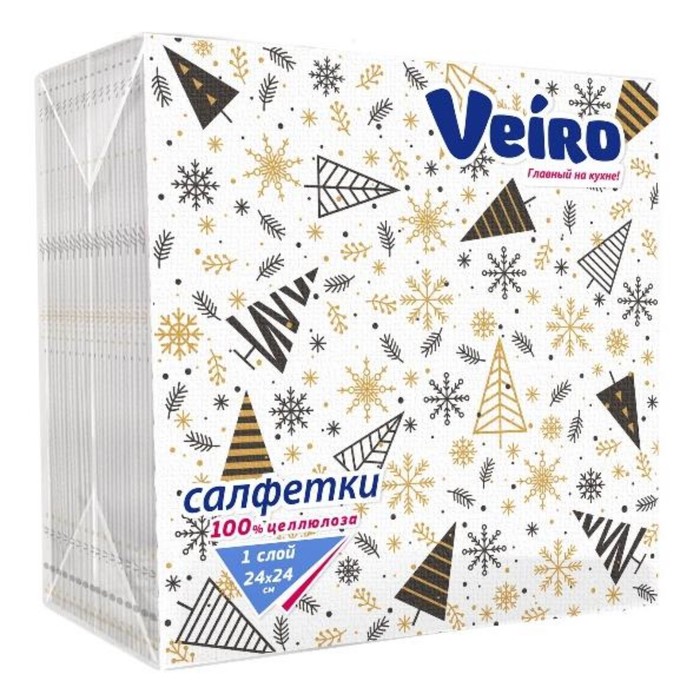 Салфетки бумажные Linia Veiro «Зима. Елочный мотив» 1 слой, 50 листов