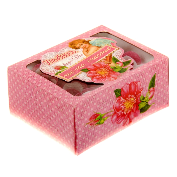 Мыльные лепестки в коробке "Улыбнись, ведь ты чьё-то счастье", 6 шт.