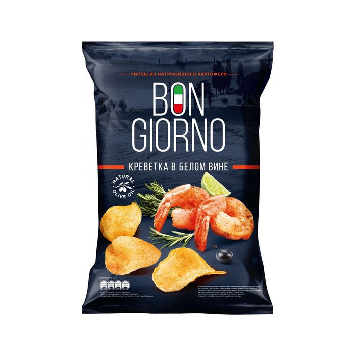 

Чипсы Bon Giorno креветка в белом вине 80г