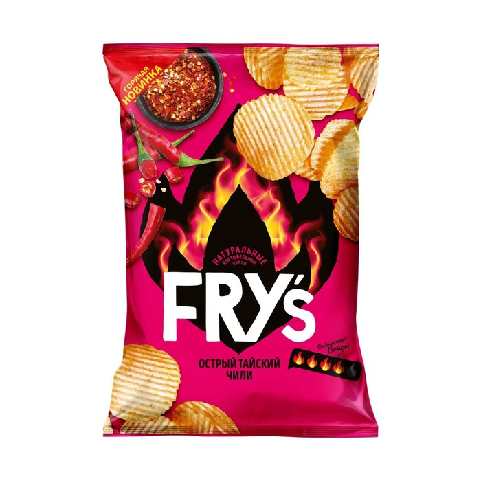 

Чипсы из натур. картофеля рифленые Fry’s Острый тайский чили 80 г