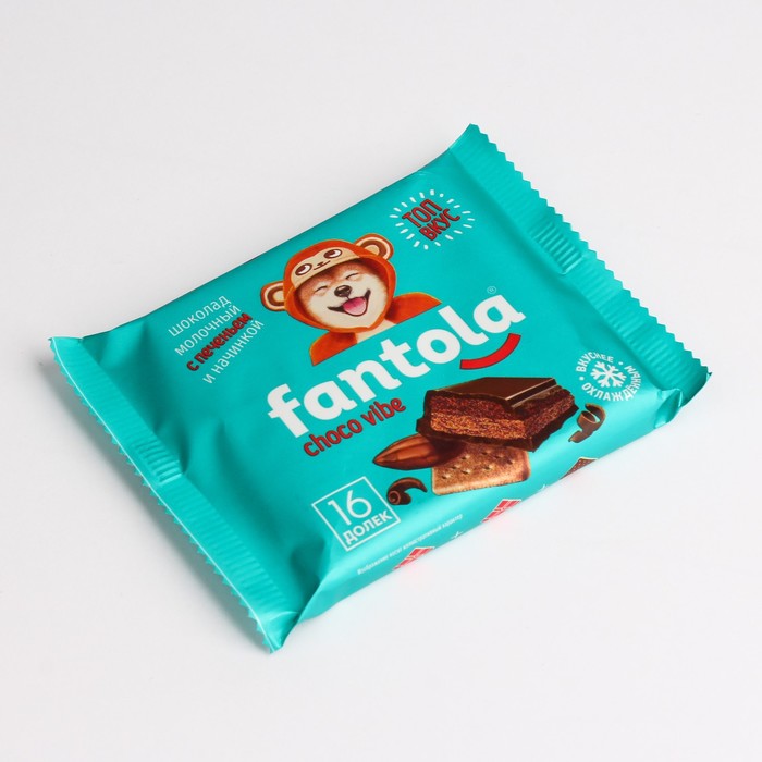 

Шоколад Fantola с начинкой Choco vibe и печеньем мол. 66г