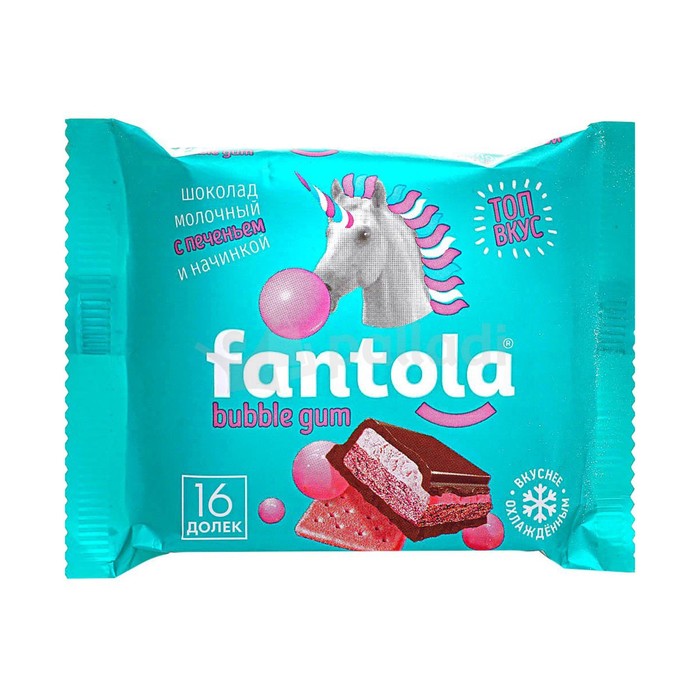 

Шоколад Fantola с начинкой Bubble Gum и печеньем мол. 66г