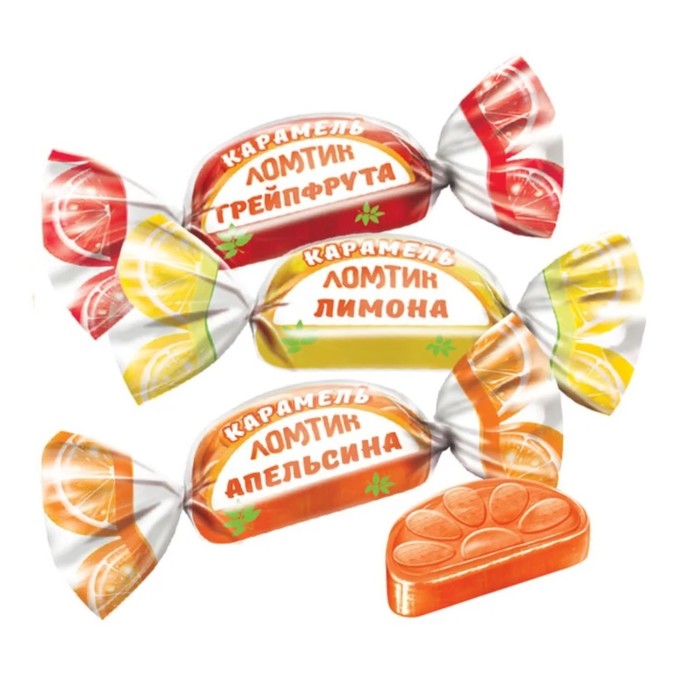 

Карамельный Ломтик со вкусом апельсина/лимона/грейпфрута вес КДВ Групп