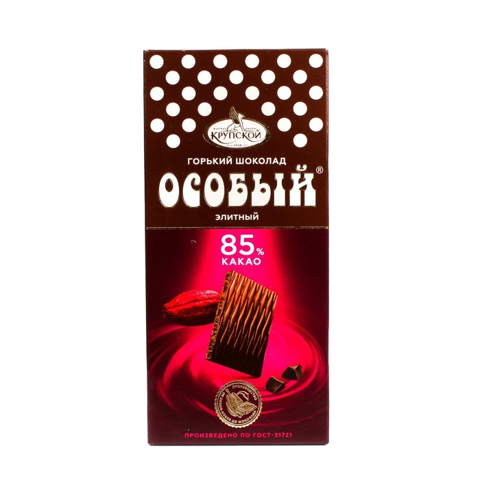

Шоколад Особый горький элитный 85% какао 88г