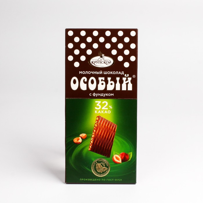 

Шоколад Особый молочный с фундуком 32% какао 88г