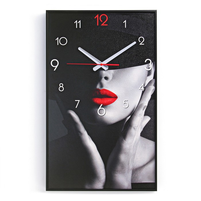 Часы-картина настенные, интерьерные Девушка, плавный ход, 57 х 35 х 4 см