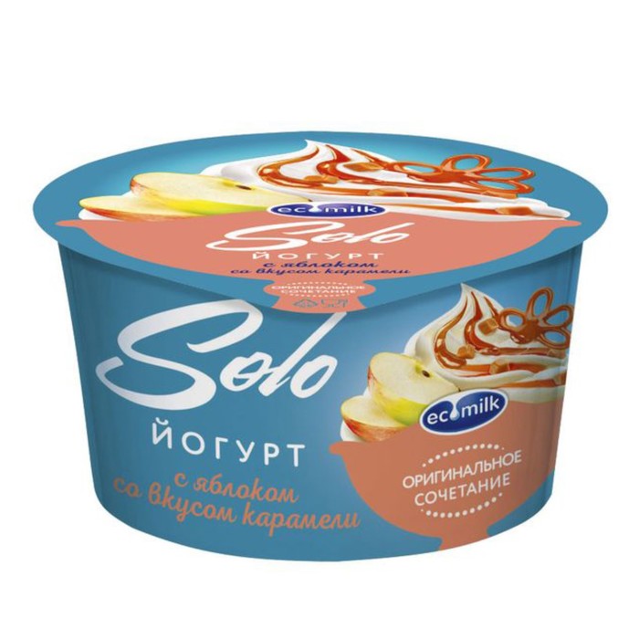 

Йогурт ЭКОМИЛК Solo яблоко/карамель 4,2% 130г