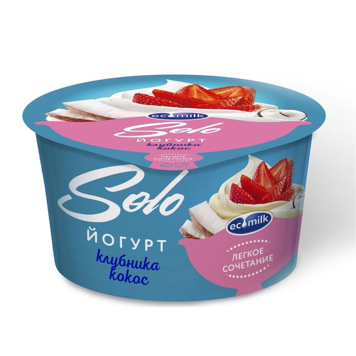 

Йогурт ЭКОМИЛК Solo клубника/кокос 4,2% 130г
