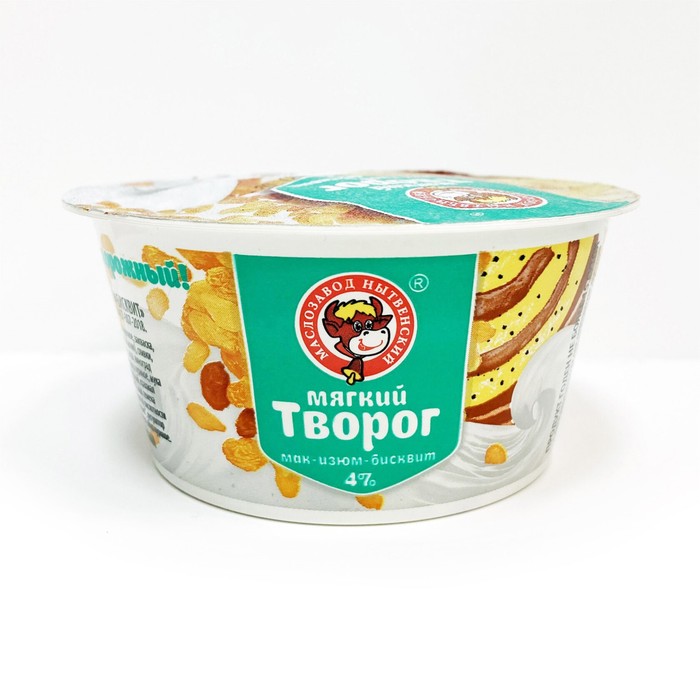

Творог Нытва мягкий мак/изюм/бисквит 4% 120г
