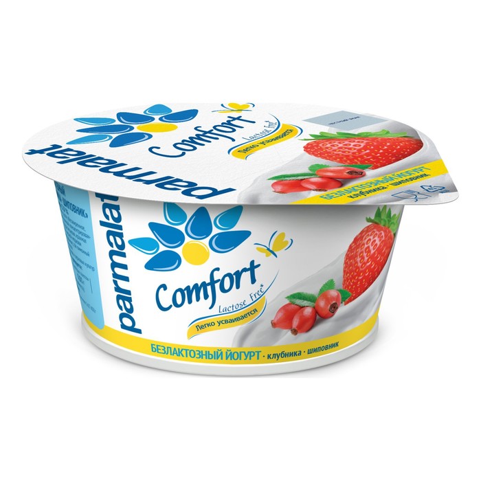 

Йогурт PARMALAT Comfort безлактозный клубника/шиповник 130г