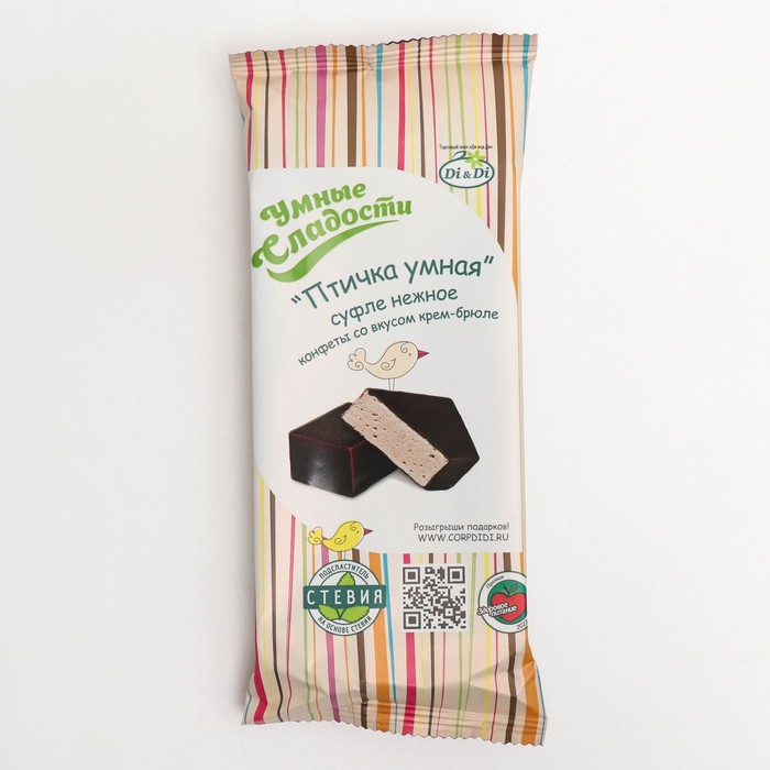

Конфеты "Птичка УМНЫЕ СЛАДОСТИ суфле нежное со вкусом крем-брюле 80 г