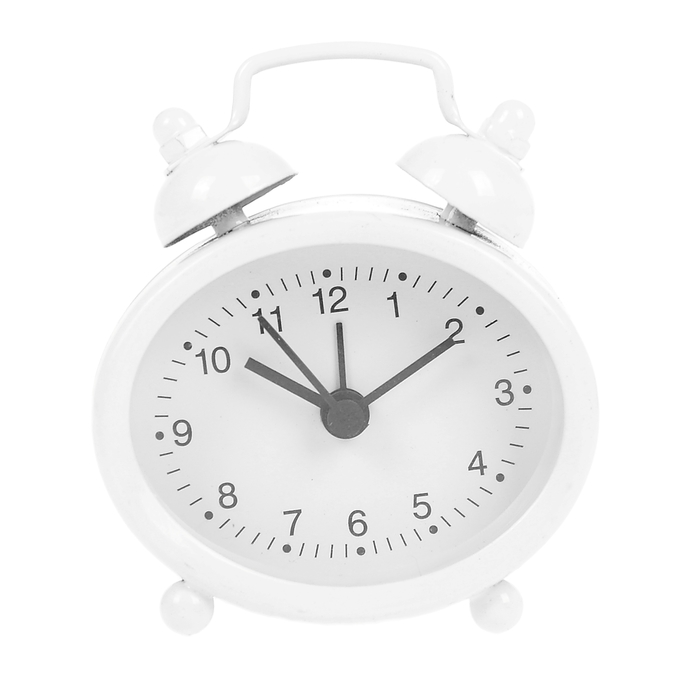 Будильник мини "Овал", цвет белый