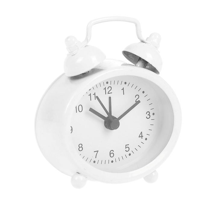 Будильник мини "Овал", цвет белый