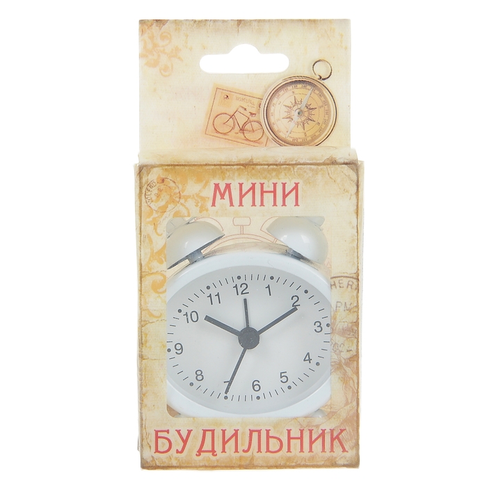 Будильник мини "Овал", цвет белый