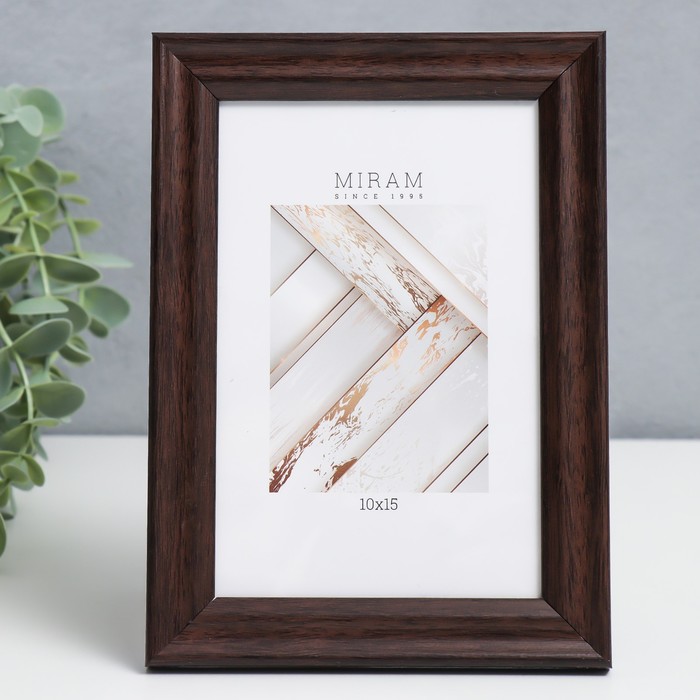 

Фоторамка пластик "МИРАМ" 10х15 см 640257-4, коричневый (пластиковый экран)