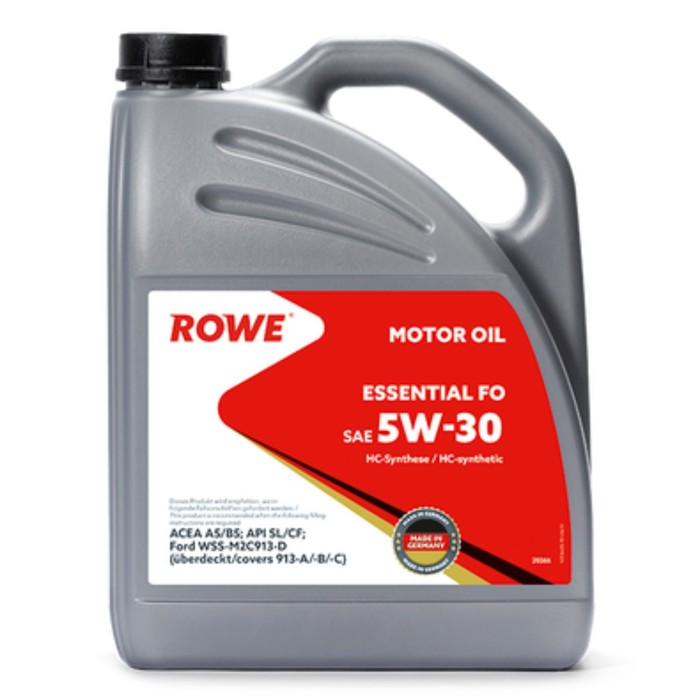 Масло моторное Rowe 5/30 Essential FO A5/B5, SL/CF, синтетическое, 5 л масло моторное sintec 5 30 sl cf платинум синтетическое 60 л