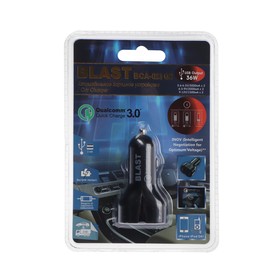 

Автомобильное зарядное устройство BLAST BCA-023 QC, 2 USB, 3.1 А, быстрая зарядка, черное
