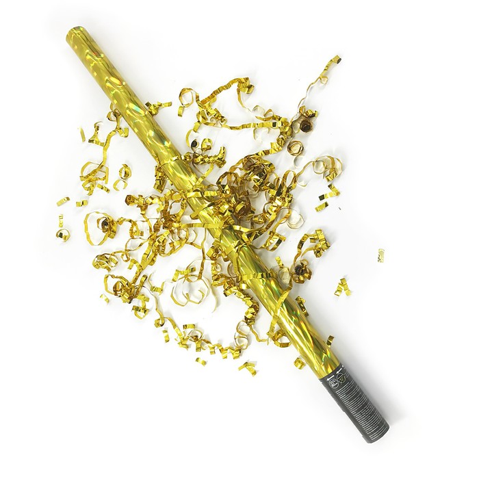 Пневмохлопушка «Голография», золотой серпантин, 80 см