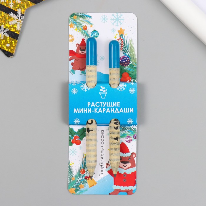 

Растущие подарочные карандаши mini "Голубая Ель + Сосна" набор 2 шт.