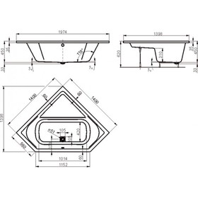 

Ванна акриловая VAGNERPLAST CAVALLO CORNER VPBA140CAV3X-04, 140 х 140 см, без каркаса