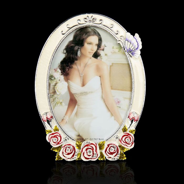 Фоторамка "Бабочка с розами" овал 13х18 см