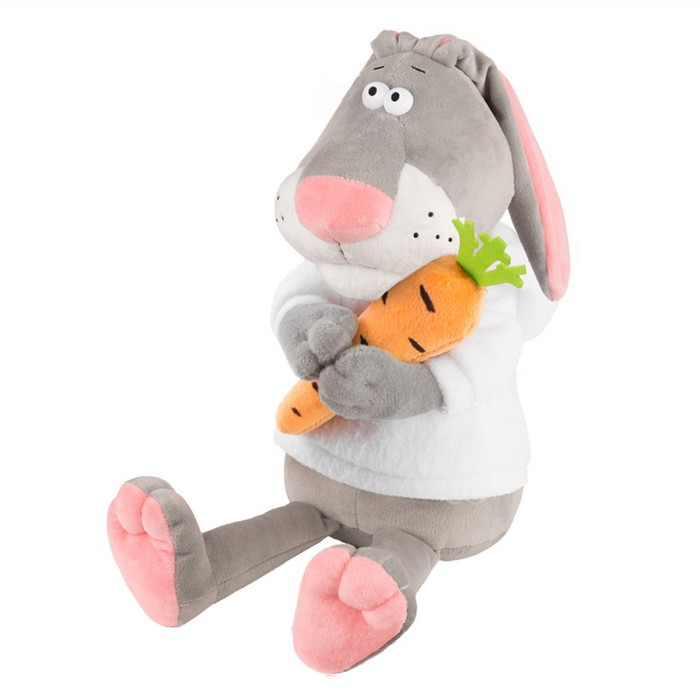 Мягкая игрушка «Кролик Семёныч в худи с морковкой», 30 см
