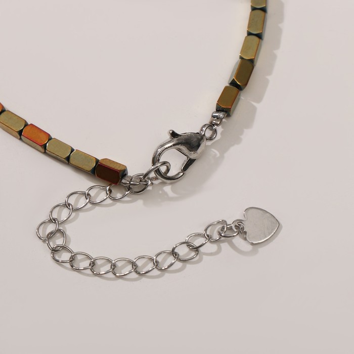 

Браслет прямоугольник "Гематит", цвет золото, 17 размер + 5см удлинитель