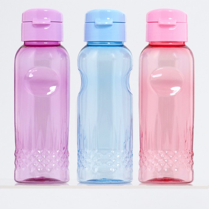 цена Бутылка для воды, 650 мл, Флорес, 4.7 х 22 х 7 см, микс