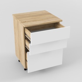 

Шкаф напольный Н600 с 3 ящиками 600х600х850 Дуб сонома/Тальк/Дуб сонома светлый